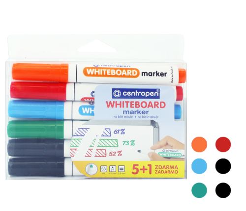 Popisovač Centropen 8559 Whiteboard 5+1 barva
