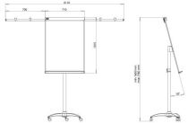 Flipchart Mobilchart PRO 100 x 70 cm RED line, s rameny (2)