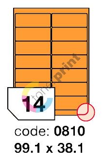Samolepící etikety Rayfilm Office 99,1x38,1 mm 300 archů, fluo oranžová, R0133.0810D 1