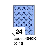 Samolepící etikety Rayfilm Office průměr 40 mm 100 archů, matně modrá, R0123.4040KA