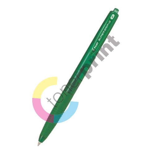 Kuličkové pero Pilot Super Grip G, zelená, stiskací mechanismus, 0,22 mm 1
