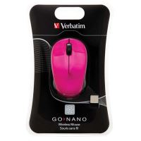 Verbatim myš bezdrátová 1 kolečko, USB, růžová, 1600dpi