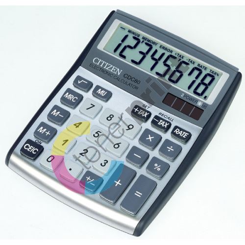 Kalkulačka Citizen CDC80WB, stříbrná, stolní, osmimístná 1