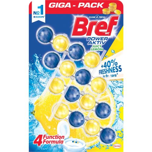 Bref Power Aktiv Lemon závěsný WC blok 4 × 50 g