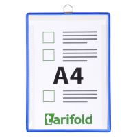 Tarifold kontrolní rámeček s kapsou a očkem, A4, otevřený shora, modrý, 5 ks