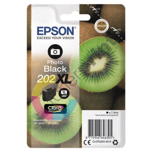 Cartridge Epson C13T02H14010, photo black, 202XL, originál 1