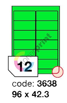 Samolepící etikety Rayfilm Office 96x42,3 mm 300 archů, matně zelená, R0120.3638D 1
