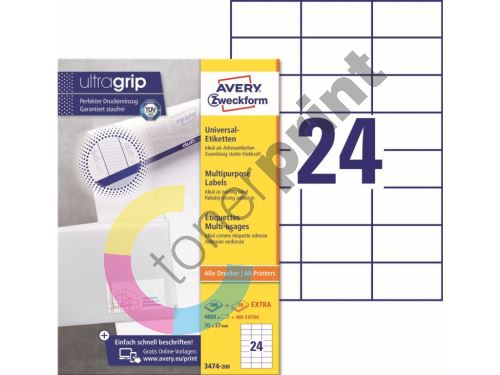 Samolepící etikety Ultragrip 70 x 37 mm, 220 listů A4 3474-200 1