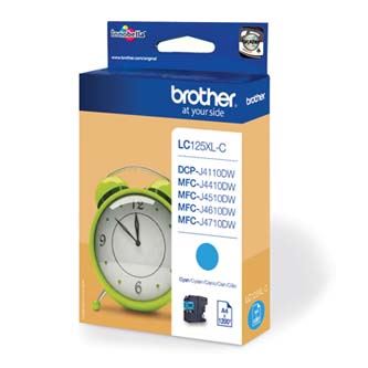 Inkoustová cartridge Brother LC-125XLC, MFC-J4510DW, Cyan, 1200 stran, originál