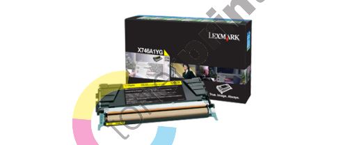 Toner Lexmark X746A1YG, yellow, return, originál 1