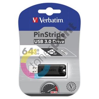 64GB Verbatim Store'n'Go PinStripe, USB flash disk 3.0, 49318, černá