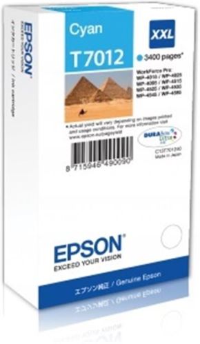 Inkoustová cartridge Epson T7012, C13T70124010, cyan, XXL, 34,2 ml, WP-4015/WP-4515, orig