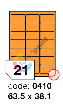 Samolepící etikety Rayfilm Office 63,5x38,1 mm 300 archů, fluo oranžová, R0133.0410D 1