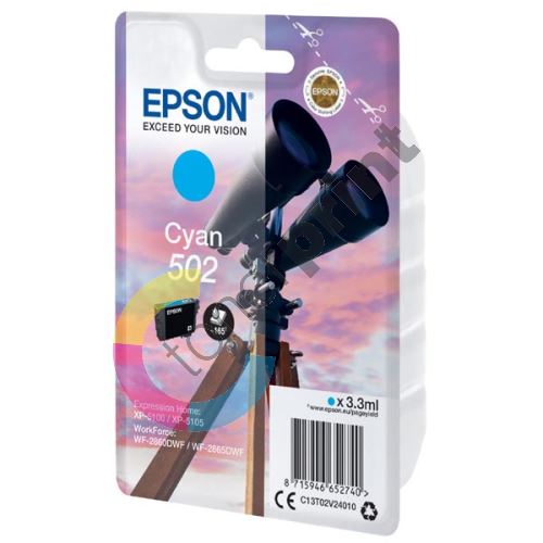 Cartridge Epson C13T02V24010, cyan, 502, originál 1