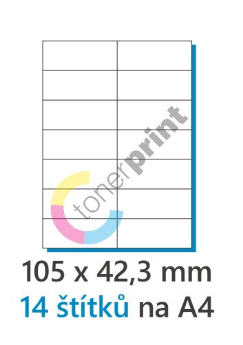 Print etikety Emy 105x42,4 mm, 14ks/arch, 100 archů, samolepící 3