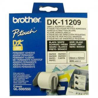 Papírové štítky Brother DK11209, 29mm x 62mm, bílá, 800 ks, pro tiskárny řady QL