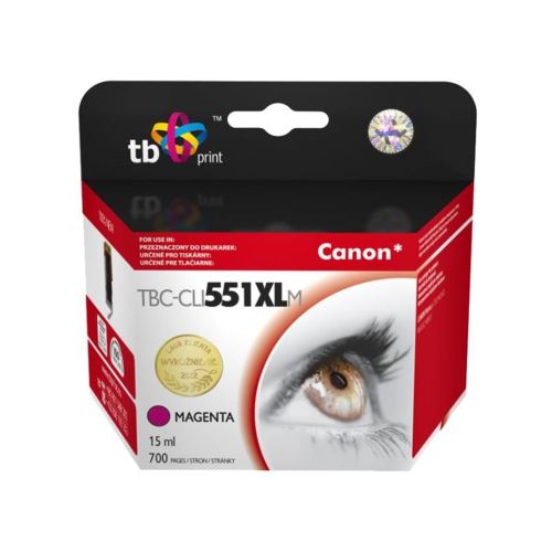 Kompatibilní cartridge Canon CLI-551M XL, 6445B001, TB Print, magenta, 15 ml, PIXMA MG5450