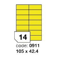 Samolepící etikety Rayfilm Office 105x42,4 mm 100 archů, matně žlutá, R0121.0911A