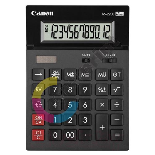 Kalkulačka Canon AS-2200, černá, stolní, dvanáctimístná 1