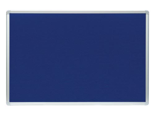 Filcová modrá tabule ARTA 120 × 90 cm – nástěnná prezentační tabule v hliníkovém rámu