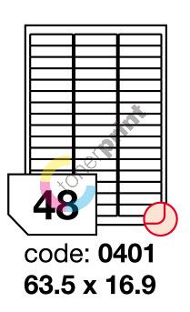 Samolepící etikety Rayfilm Office 63,5x16,9 mm 300 archů, inkjet, R0105.0401D 1