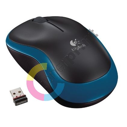 Logitech myš Wireless Mouse M185 nano, modrá 1