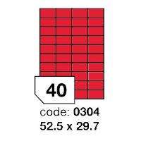 Samolepící etikety Rayfilm Office 52,5x29,7 mm 300 archů, matně červená, R0122.0304D