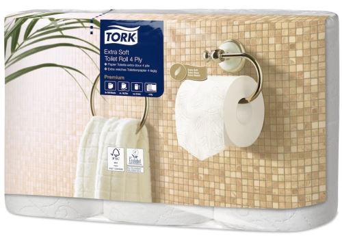 Toaletní papír TORK Premium Extra Soft 4vrstvy 150 útržků T4 - 6ks, 110406