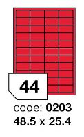 Samolepící etikety Rayfilm Office 48,5x25,4 mm 100 archů, fluo červená, R0132.0203A