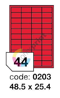Samolepící etikety Rayfilm Office 48,5x25,4 mm 100 archů, fluo červená, R0132.0203A 1