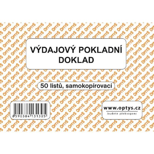 Výdajový pokladní doklad A6 samopropisovací 50 listů OP1313