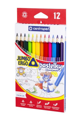 Školní pastelky Centropen 9522, Jumbo Ergo, 12 ks