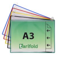 Tarifold rámeček s kapsou a dvěma očky, A3, otevřený bokem, mix barev, 5 ks