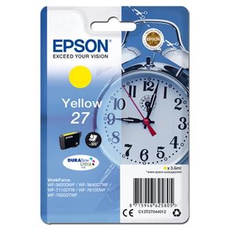 Inkoustová cartridge Epson 27 T2704, C13T27044012, yellow, 3,6 ml, originál