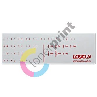 Přelepky Logo na klávesnice, červené, německé, cena za 1 ks