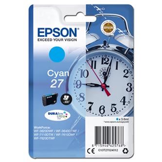 Inkoustová cartridge Epson 27 T2702, C13T27024012, cyan, 3,6 ml, originál
