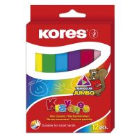 Kores Krayones Jumbo, voskové pastelky trojhranné, 12 barev