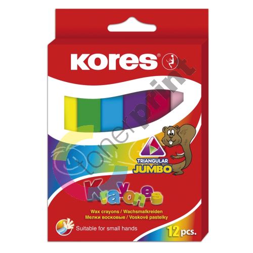 Kores Krayones Jumbo, voskové pastelky trojhranné, 12 barev 2