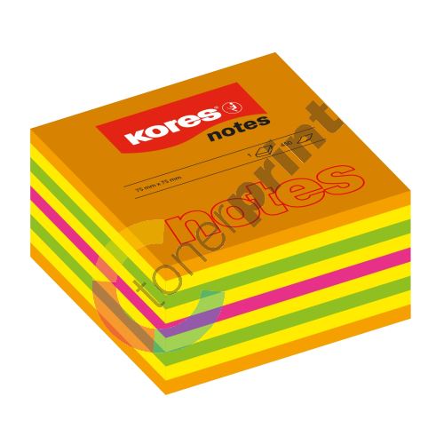 Bloček Kores Cubo Summer Neon 75x75mm 450 listů 2