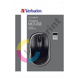 Myš Verbatim bezdrátová, 1 kolečko, USB, černá, 1600dpi