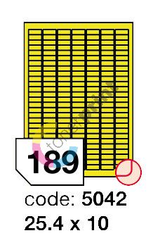 Samolepící etikety Rayfilm Office 25,4x10 mm 300 archů, fluo žlutá, R0131.5042D 1