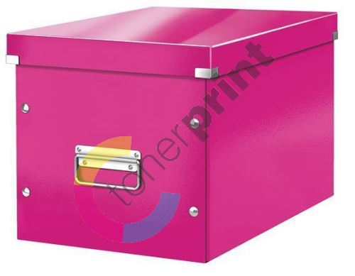 Krabice Click & Store, růžová, čtvercová, velká, LEITZ 1