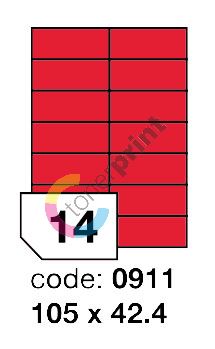 Samolepící etikety Rayfilm Office 105x42,4 mm 300 archů, fluo červená, R0132.0911D 1