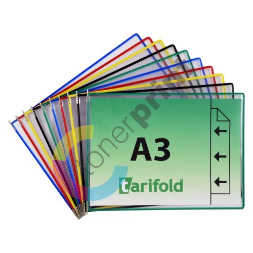 Tarifold závěsný rámeček s kapsou, A3, otevřený bokem vertikální, mix barev, 10 ks 1