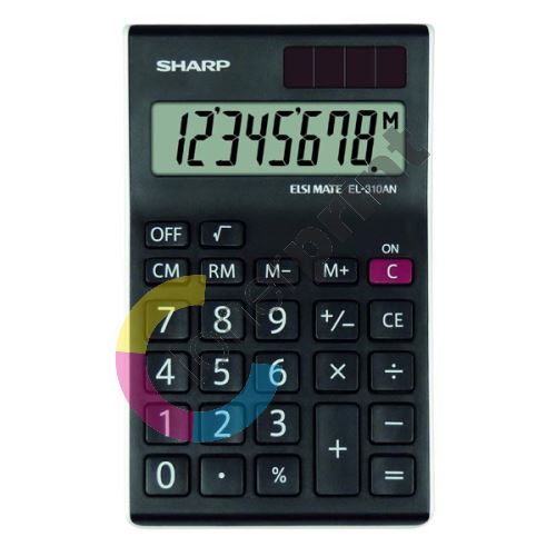 Kalkulačka Sharp EL310ANWH, černo-bílá, stolní, osmimístná 1