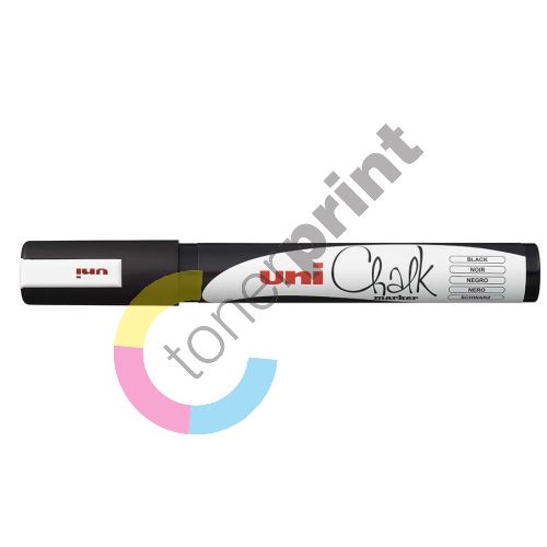 Uni Chalk Marker křídový popisovač PWE-5M, 1,8-2,5 mm, černý 1