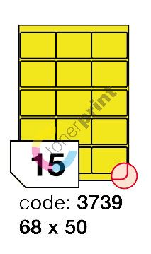 Samolepící etikety Rayfilm Office 68x50 mm 300 archů, matně žlutá, R0121.3739D 1
