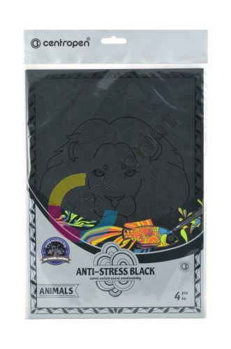 Antistresové omalovánky Centropen 9997 Anti-stress Black Animals, 4ks