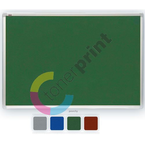 Filcová zelená tabule 100x150 cm, rám ALU, 2x3 1
