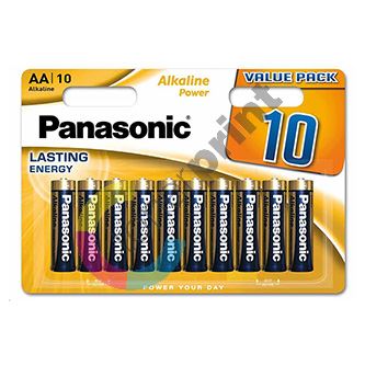 Baterie alkalická, AA, 1.5V, Panasonic, blistr, 10-pack, Alkaline power
